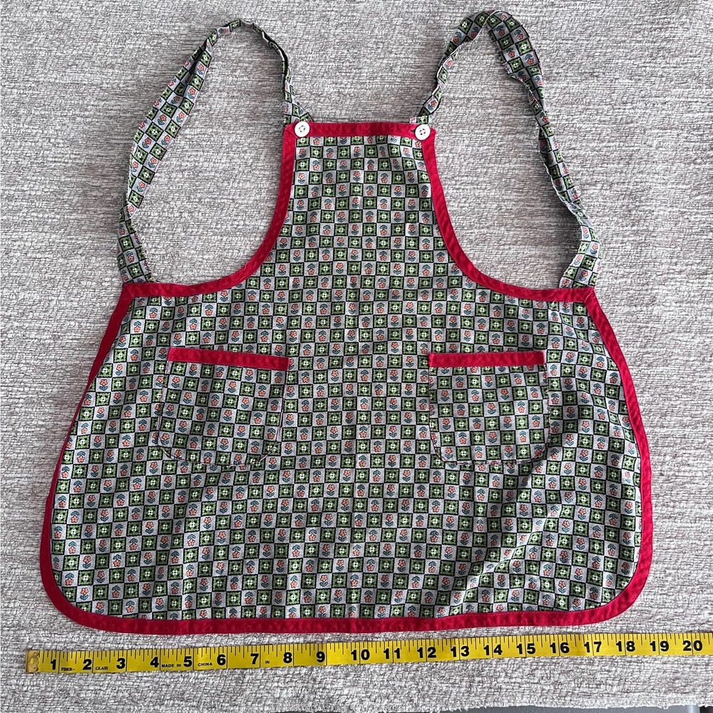 vintage antique flour sack apron kid child toddler button pinafore smock cook